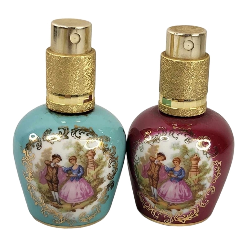 Vtg Limoges France Perfume‎ bottles SET OF 2